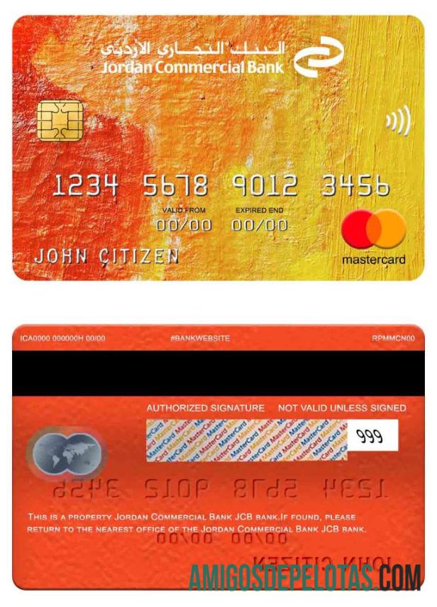 Jordan Commercial Bank JCB Bank Mastercard example